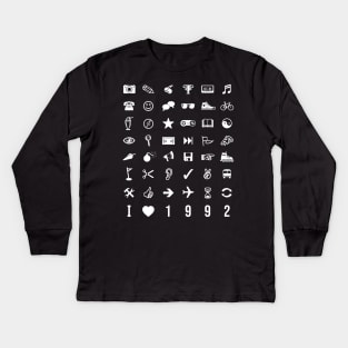 I Love 1992 B&W Kids Long Sleeve T-Shirt